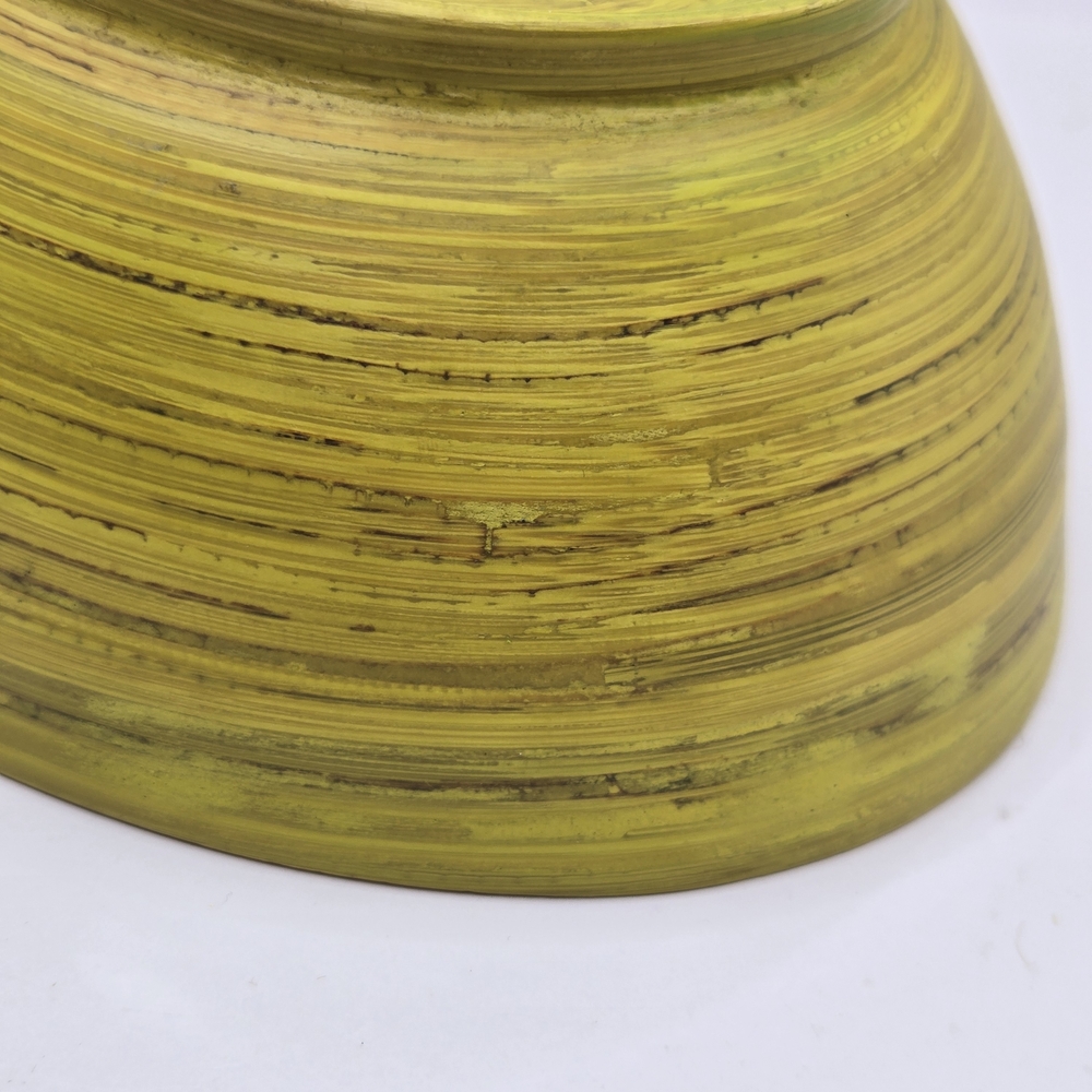 Hand Crafted Green and Tan Decorative Bowl - Picture 13 of 16